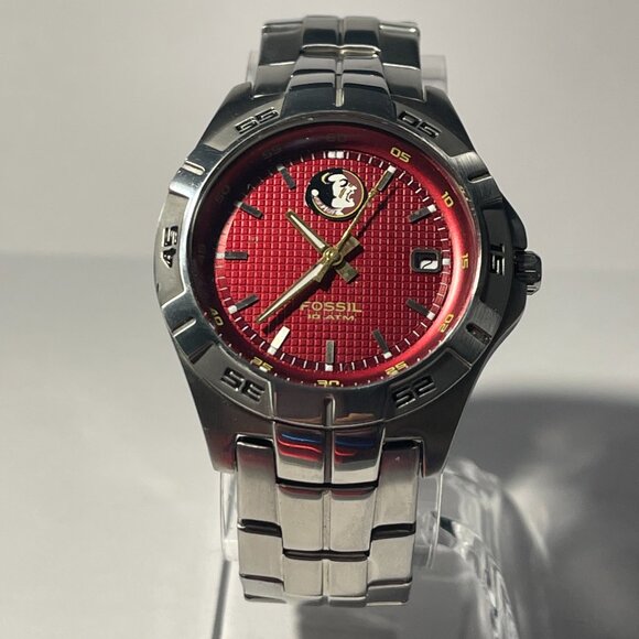 Florida State Seminoles NCAA Stainless-Steel Men's Watch by Fossil NEW (RARE) - Picture 2 of 8